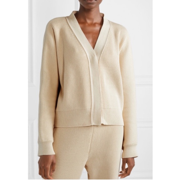 LE17SEPTEMBRE CONVERTIBLE RIBBED COTTON CARDIGAN - Picture 3 of 4
